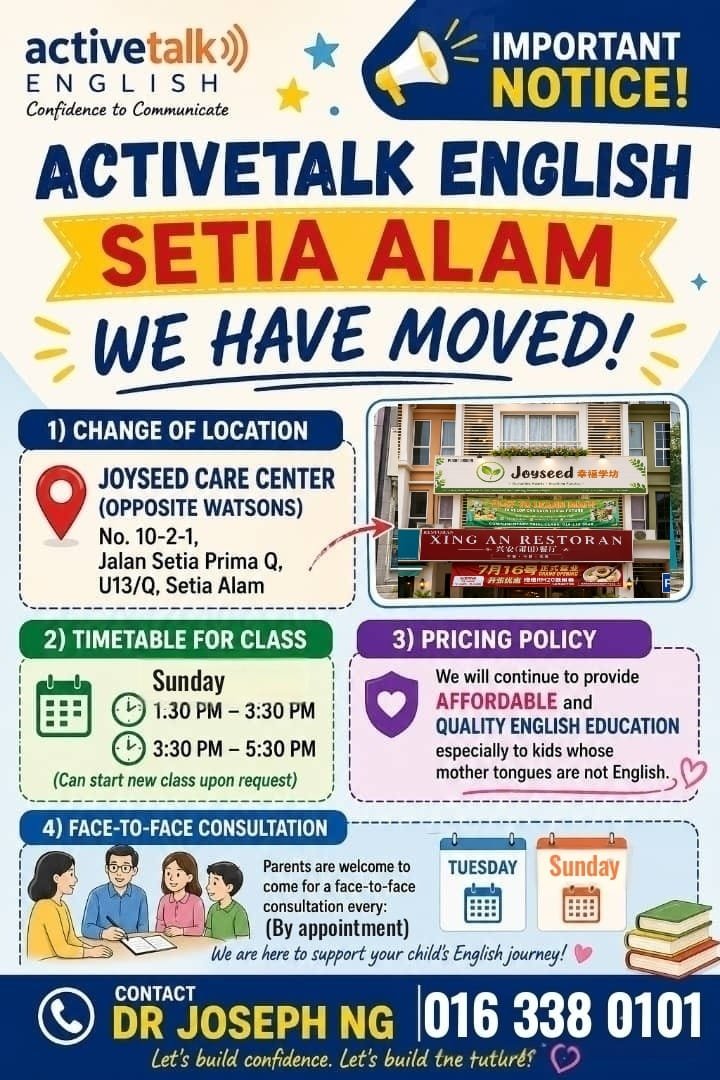 Active Talk Setia Alam event — moved to August 2026